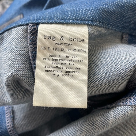 Rag & Bone/Jean Suki Rinse Blue Denim A-line Reversible Mini Skirt EUC Size 26 - Picture 11 of 12